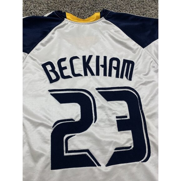 Vintage MLS Los Angeles Galaxy David Beckham Soccer Jersey XL Stitched Herbalife - Picture 7 of 8